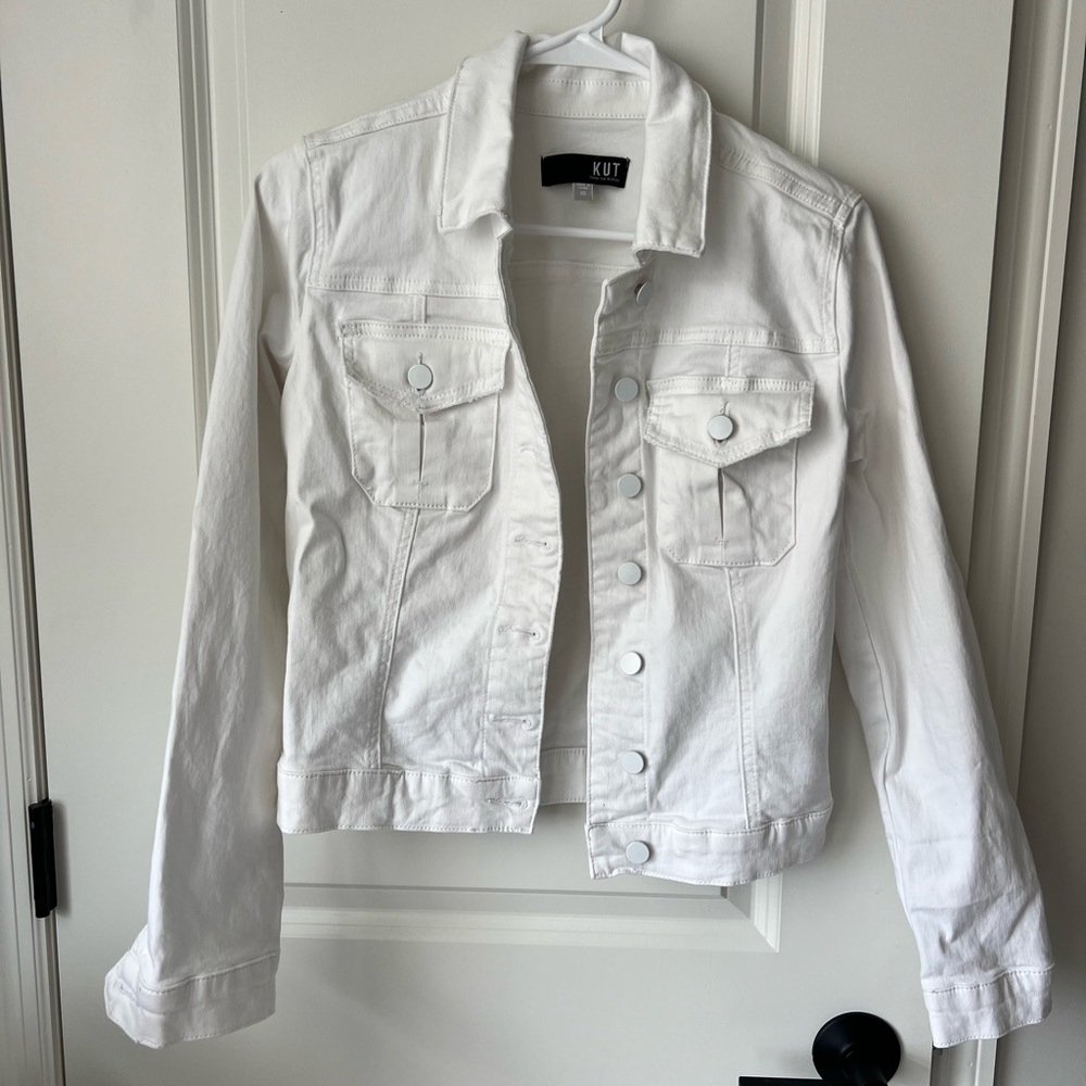 KUT white jean jacket